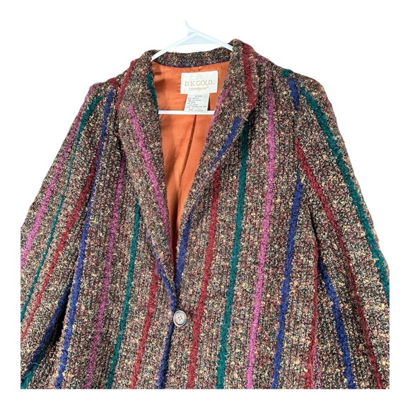 D.K. Gold Don Kenny Women’s 12 Wool Blend Vintage Boho Blazer Jacket 1980s Artsy - Picture 6 of 13